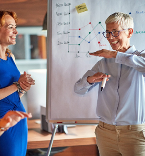 Female professional smiling confidently at work