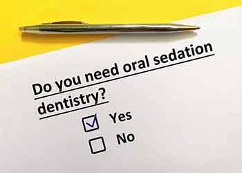 Form asking if patient requires oral conscious sedation